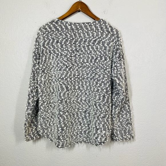 Two x Vince Camuto Popcorn Crewneck Sweater Eyelash Fuzzy Long Sleeve - L - Picture 4 of 4